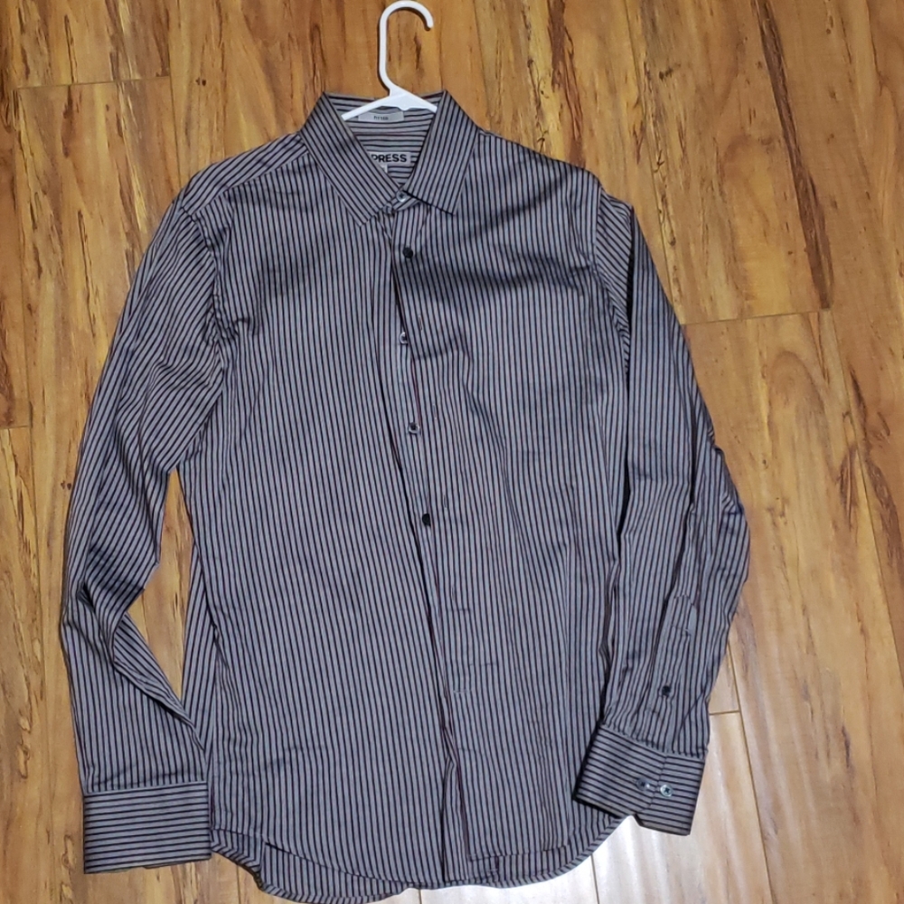 Express Long Sleeve Dress Shirt (M) Fitted